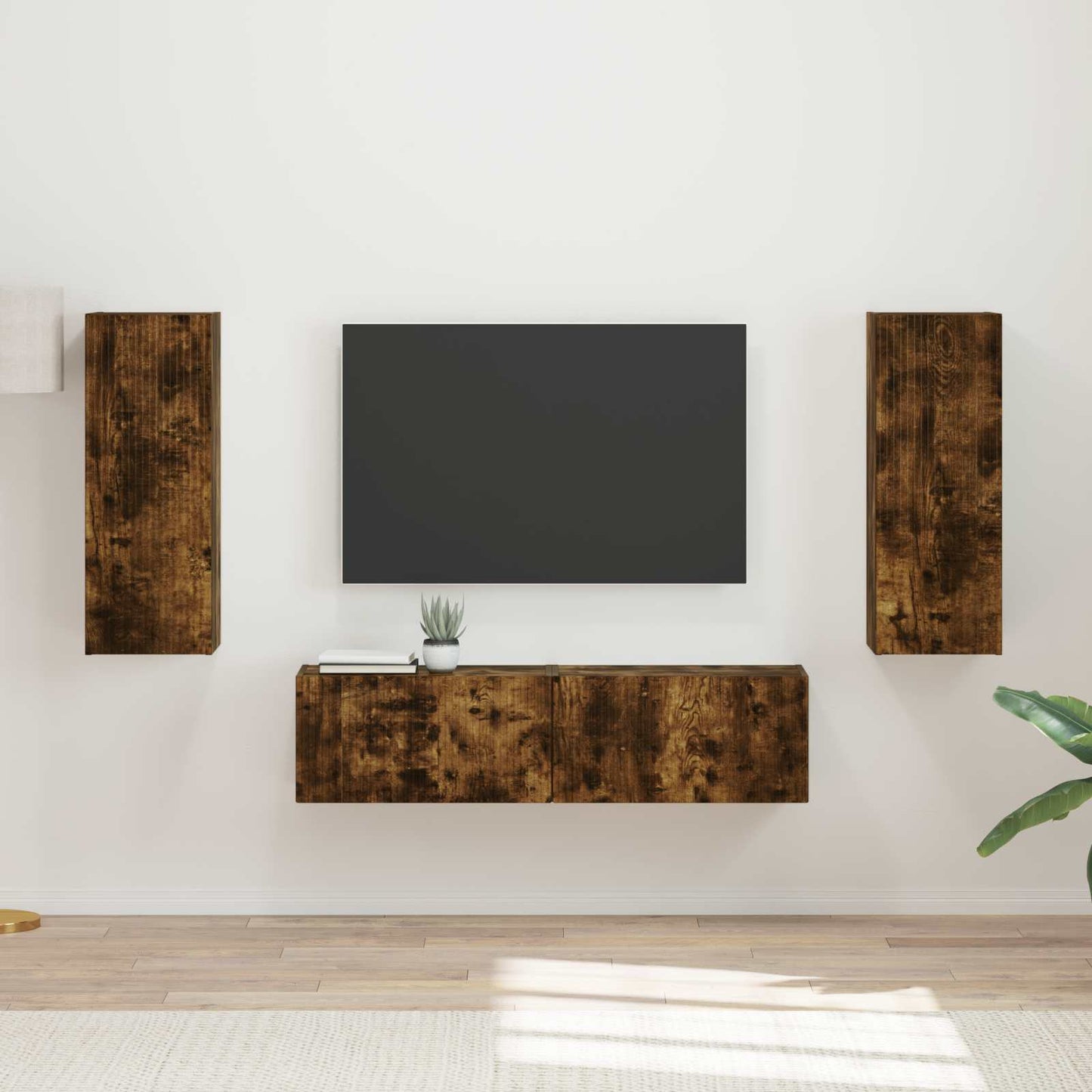 Conjunto De Mueble De Tv 2 Pcs Gris Concreto