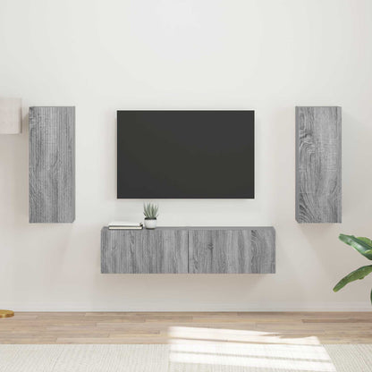 Conjunto De Mueble De Tv 2 Pcs Gris Concreto