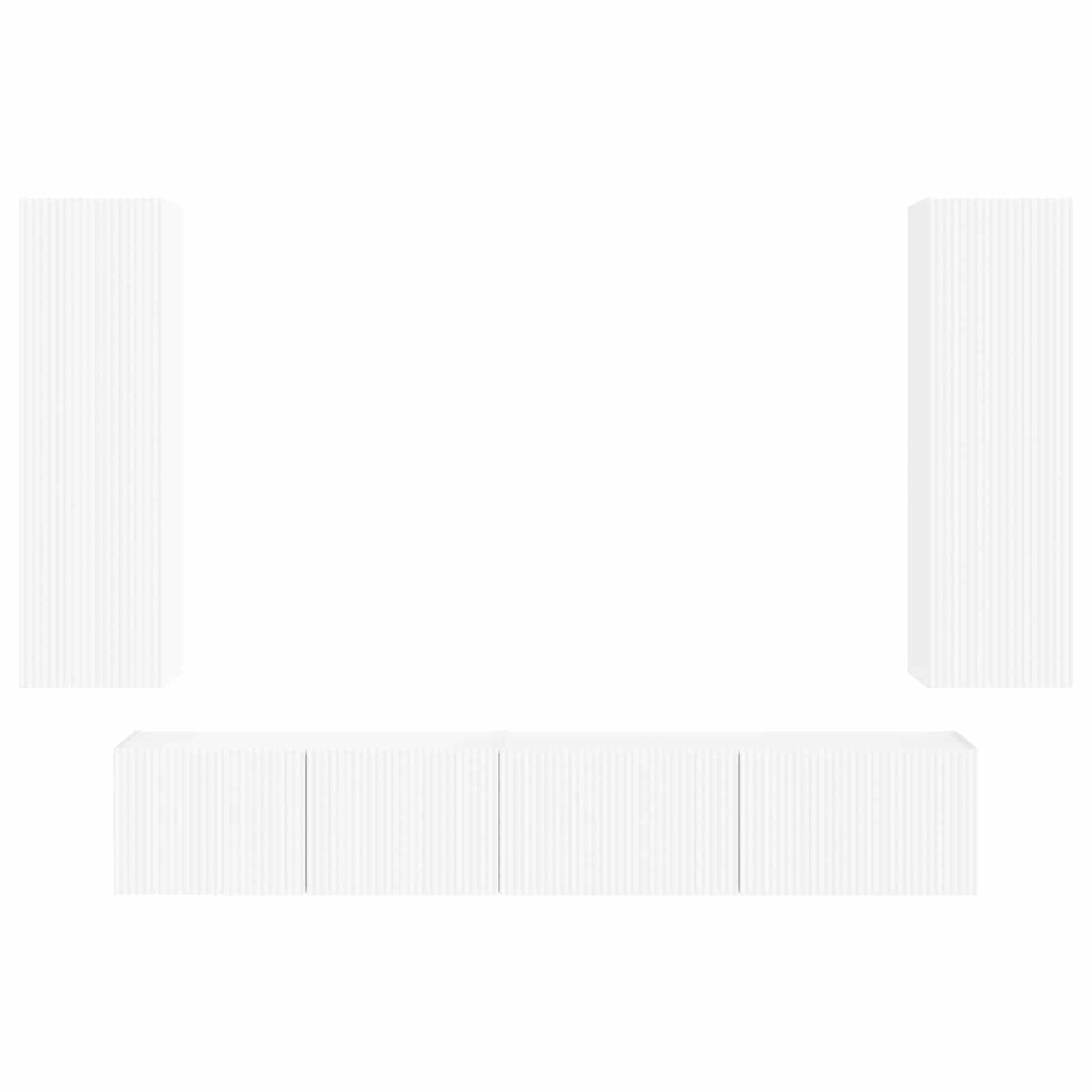 Conjunto De Mueble De Tv 3 Pcs Madera De Ingeniería