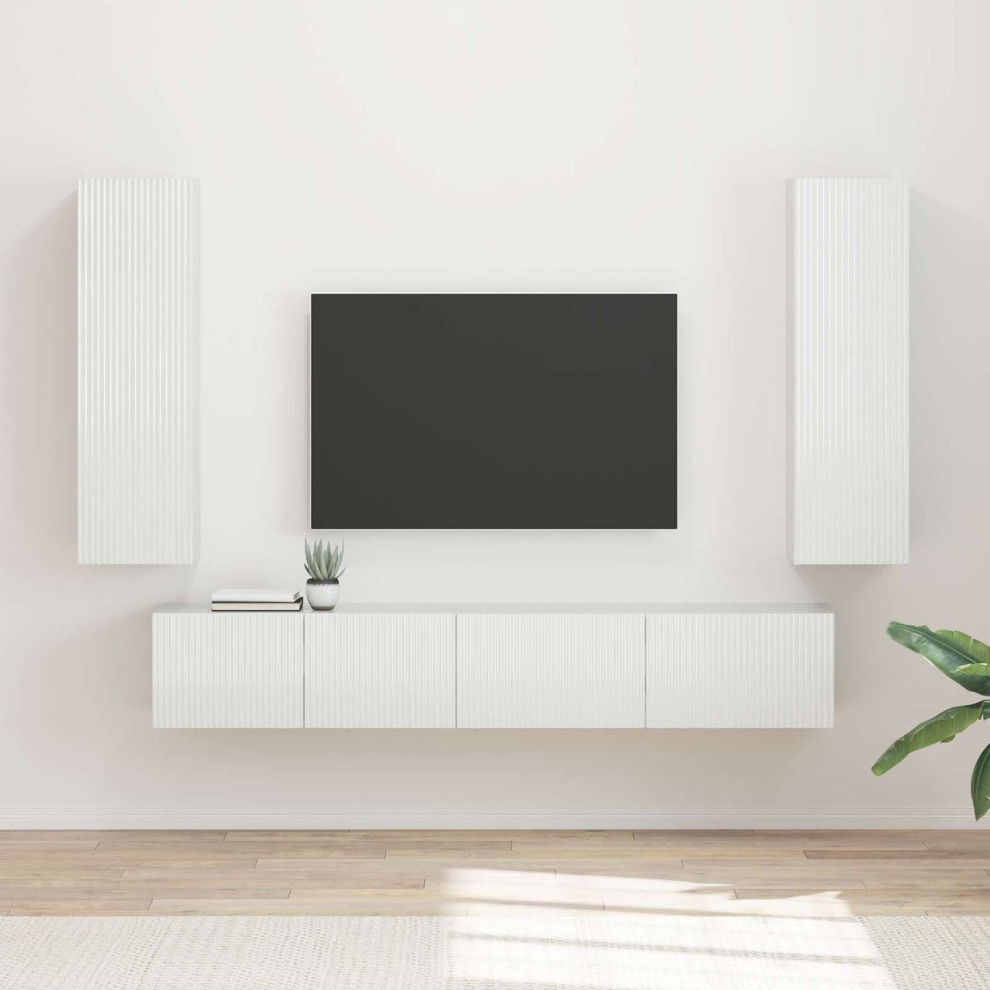 Conjunto De Mueble De Tv 3 Pcs Gris Concreto