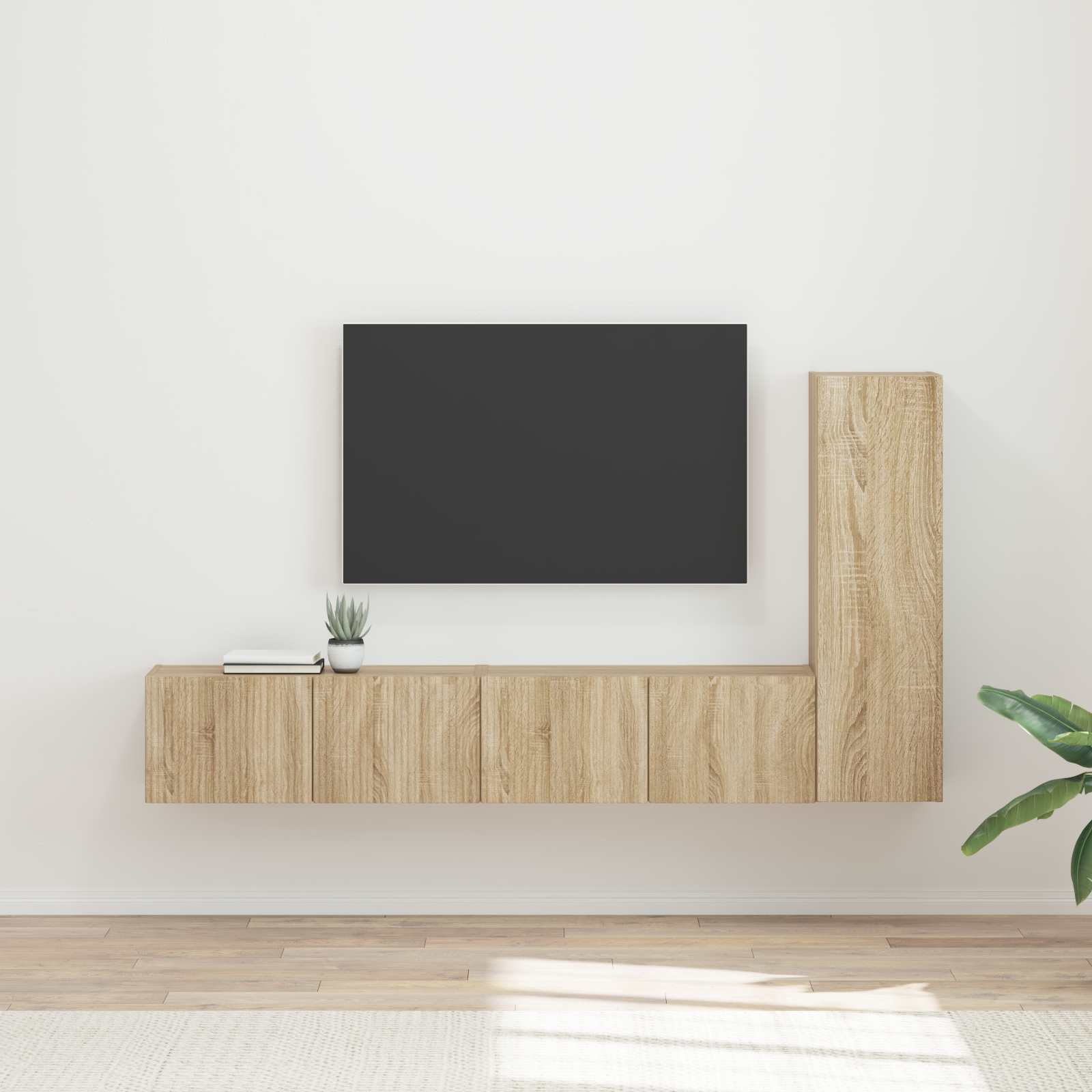 Conjunto De Mueble De Tv Montaje En La Pared 3 Pcs