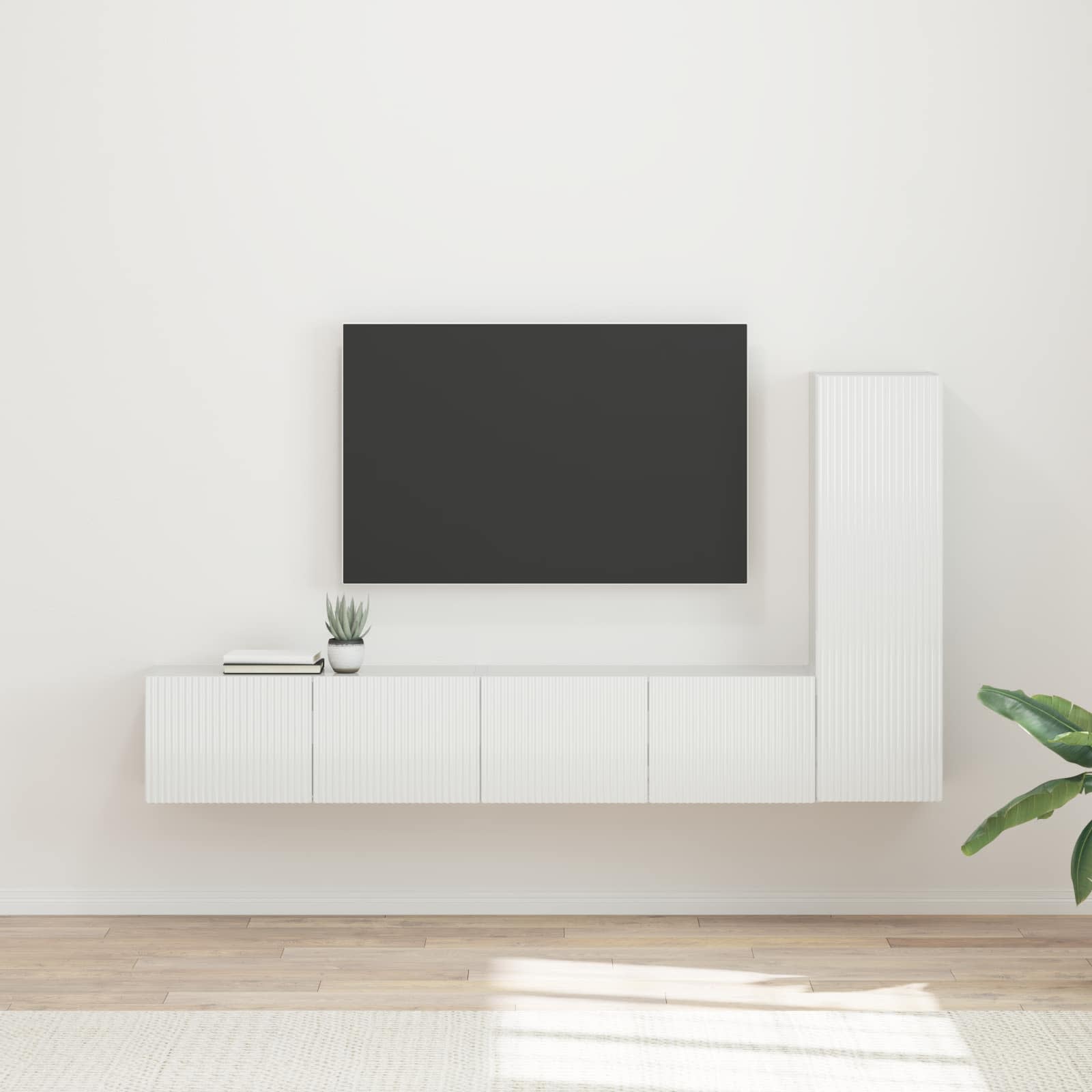Conjunto De Mueble De Tv Montaje En La Pared 3 Pcs