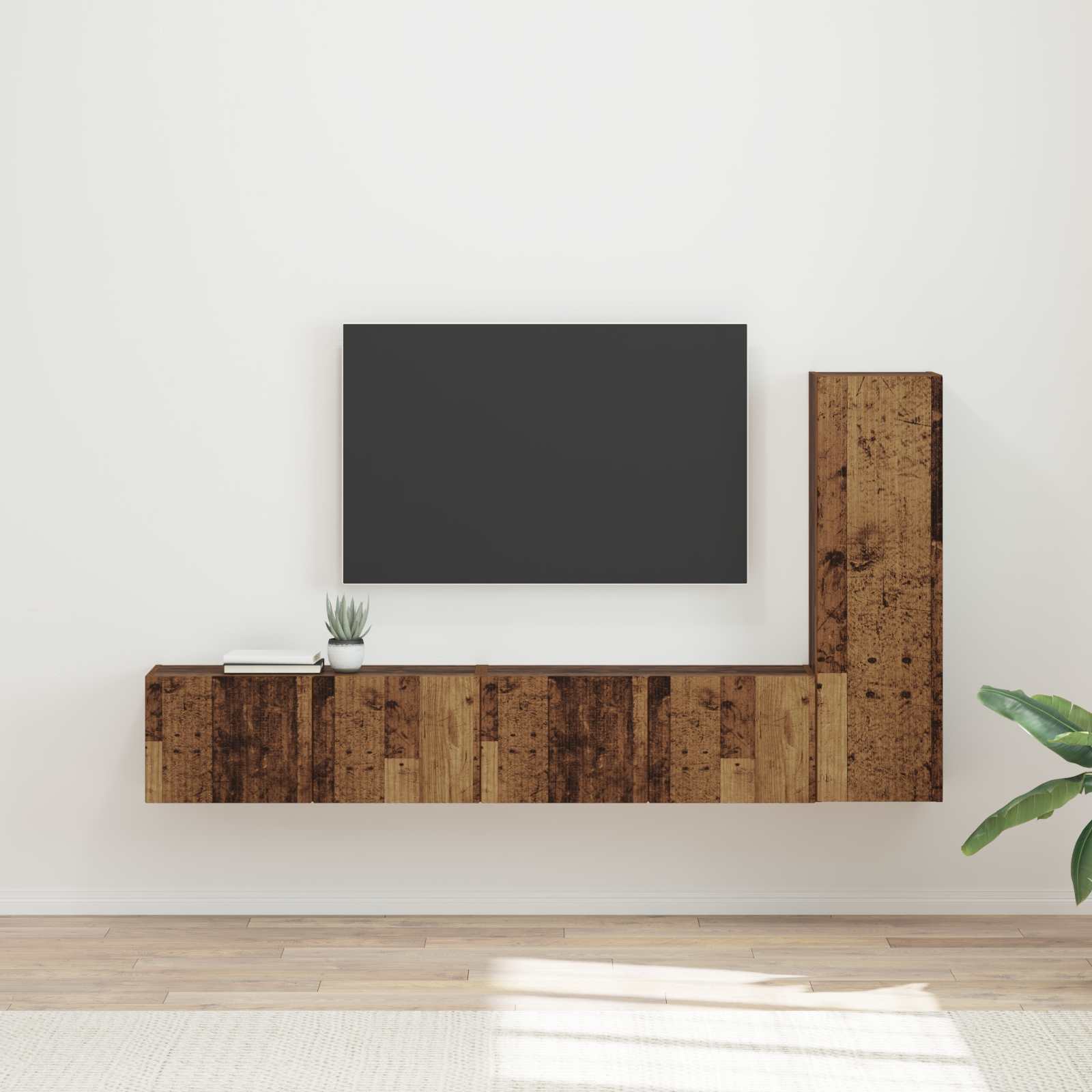 Conjunto De Mueble De Tv Montaje En La Pared 3 Pcs