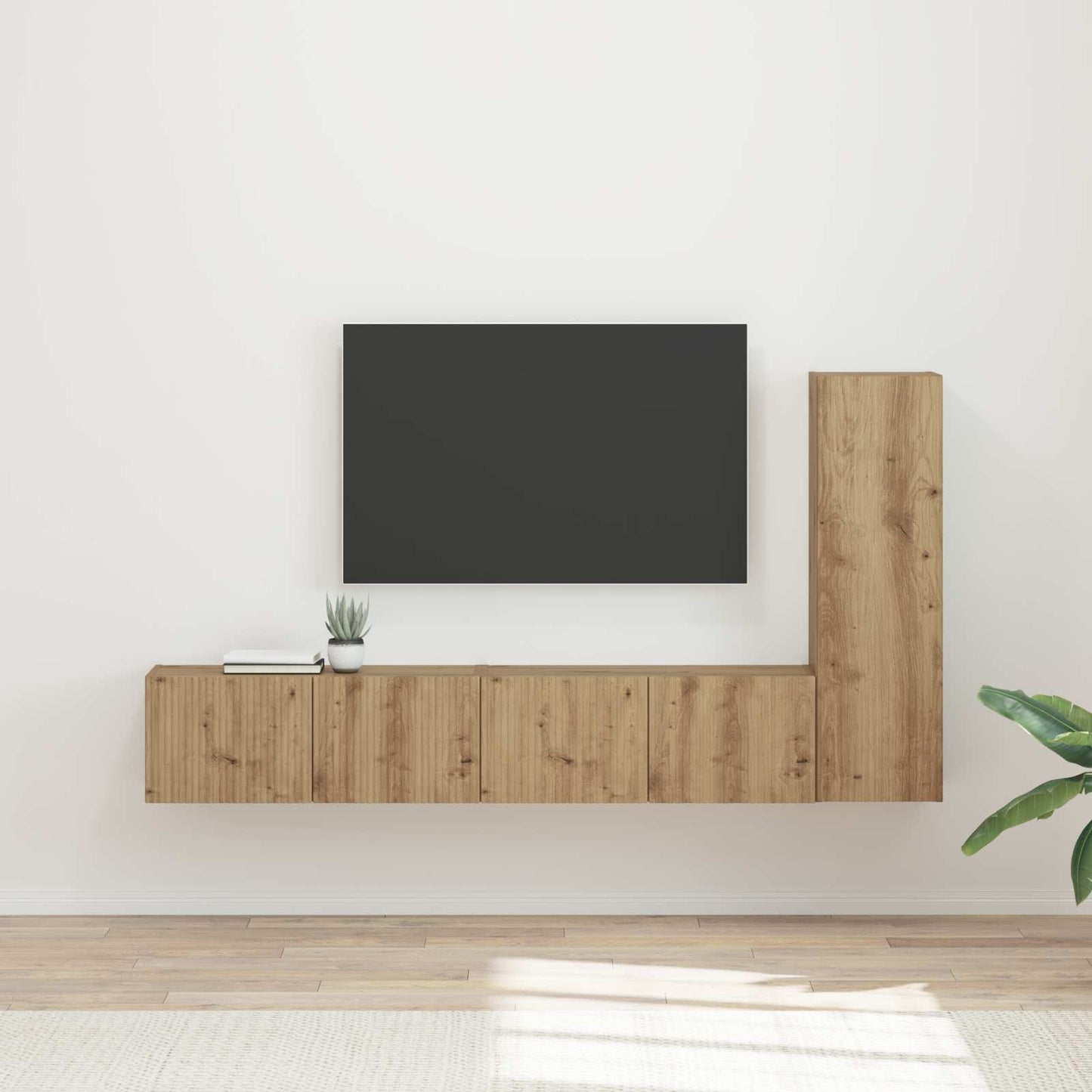 Conjunto De Mueble De Tv Montaje En La Pared 3 Pcs