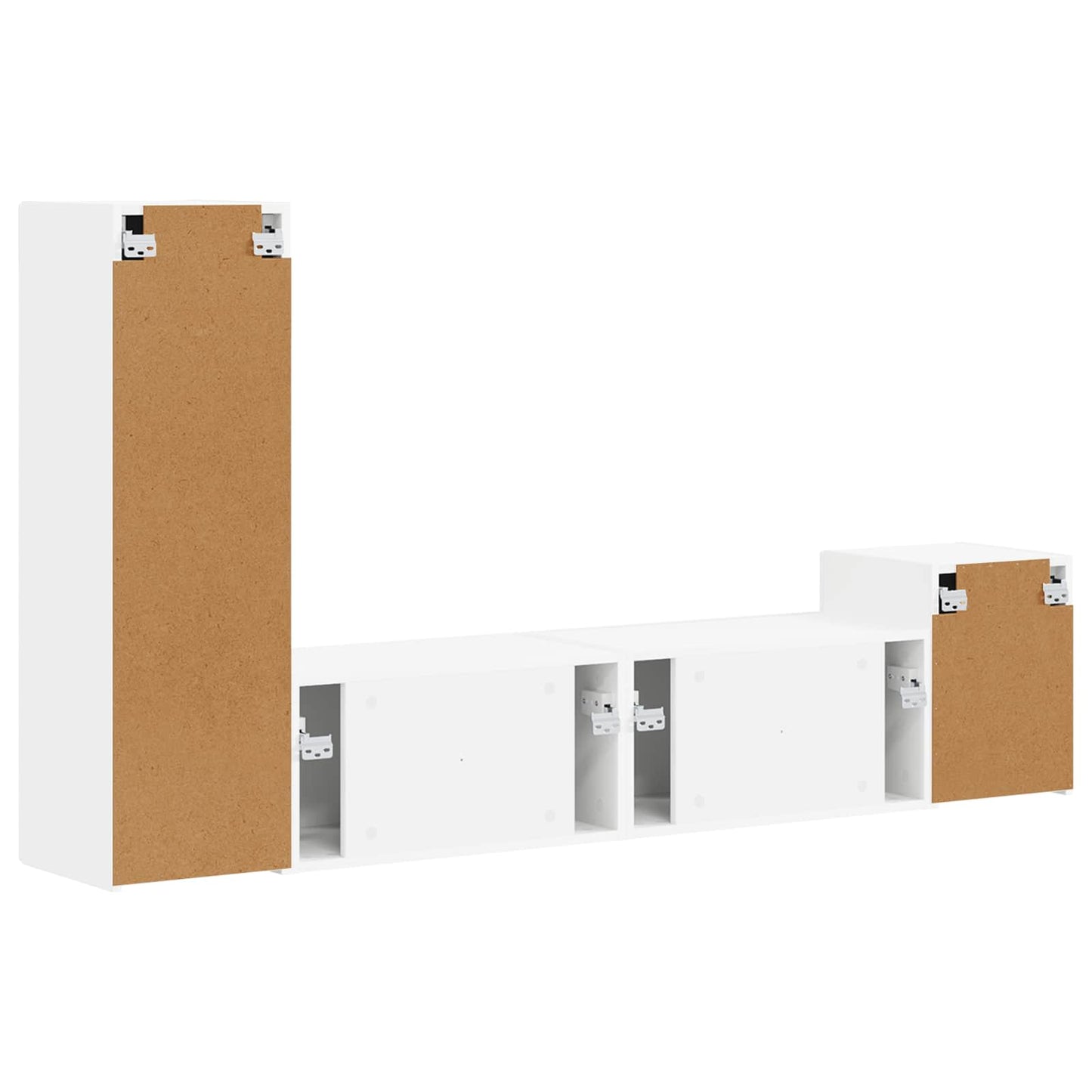 Conjunto De Mueble De Tv 4 Pcs Madera De Ingeniería