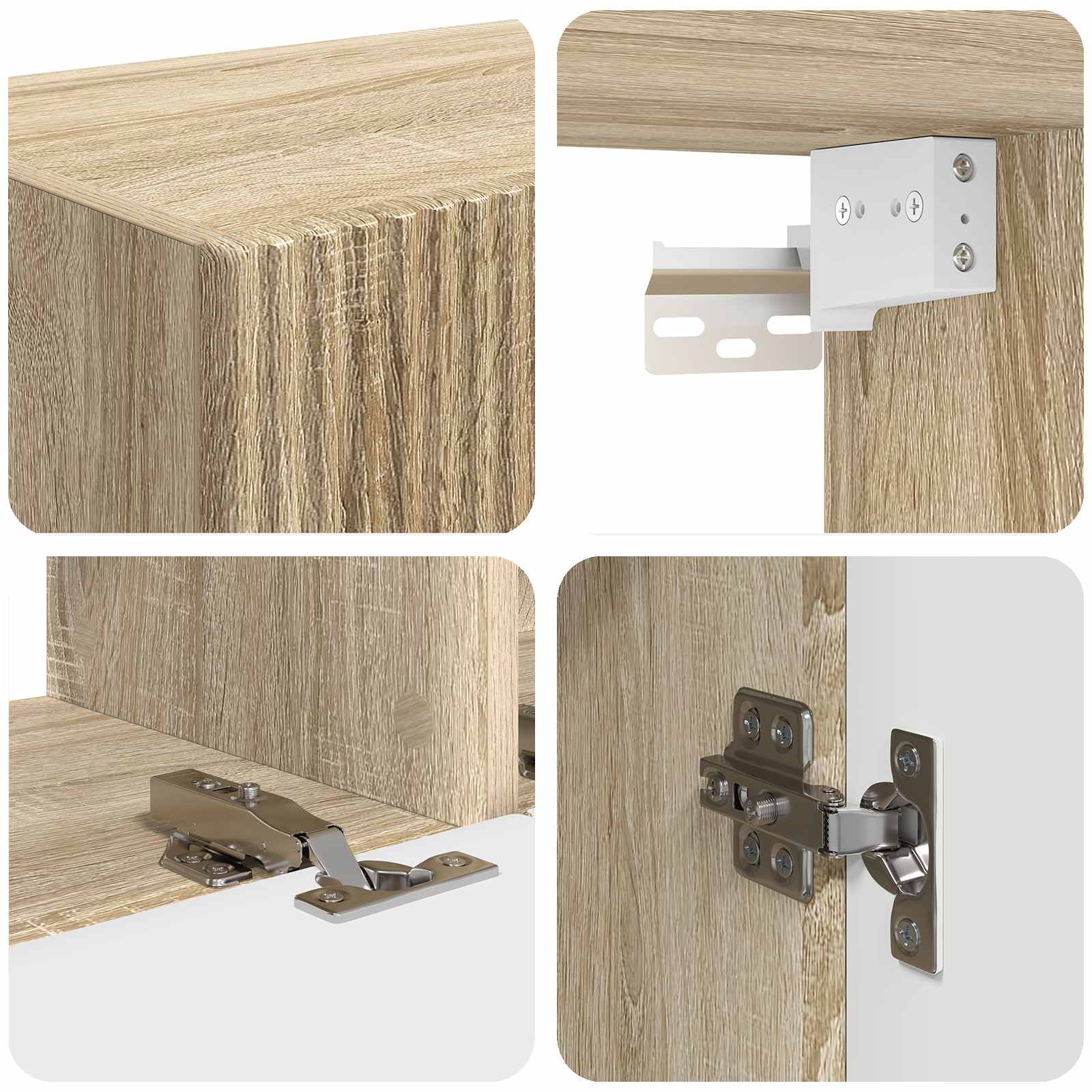 Conjunto De Mueble De Tv Montaje En La Pared 4 Pcs