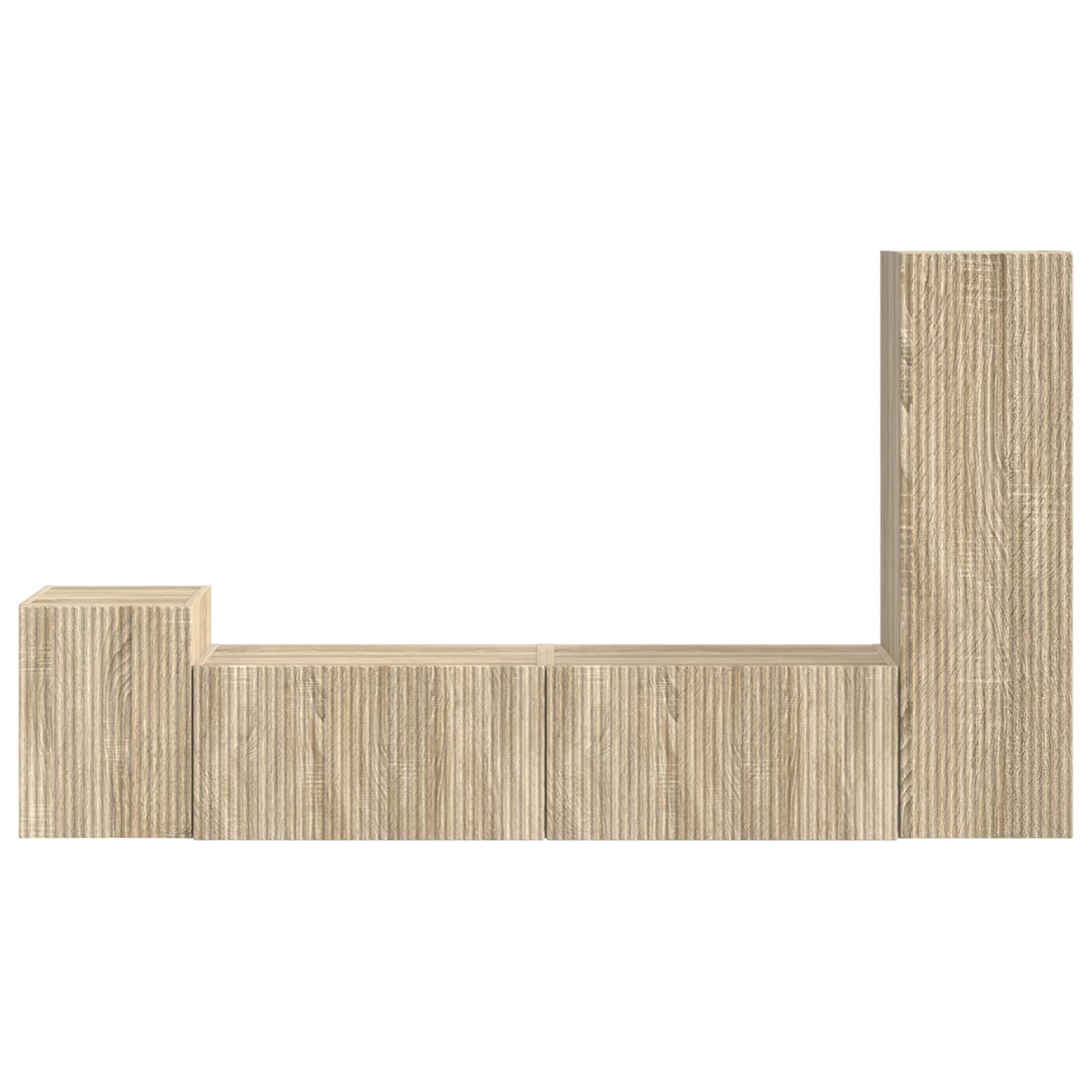 Conjunto De Mueble De Tv Montaje En La Pared 4 Pcs