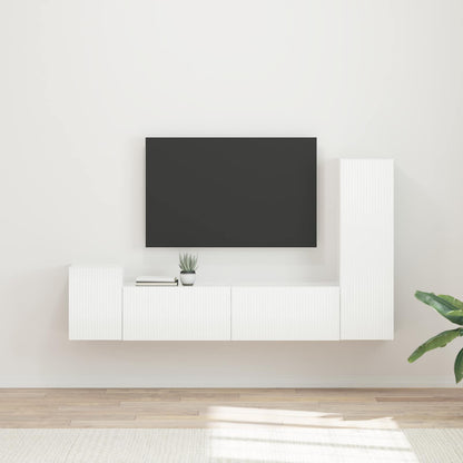 Conjunto De Mueble De Tv Montaje En La Pared 4 Pcs