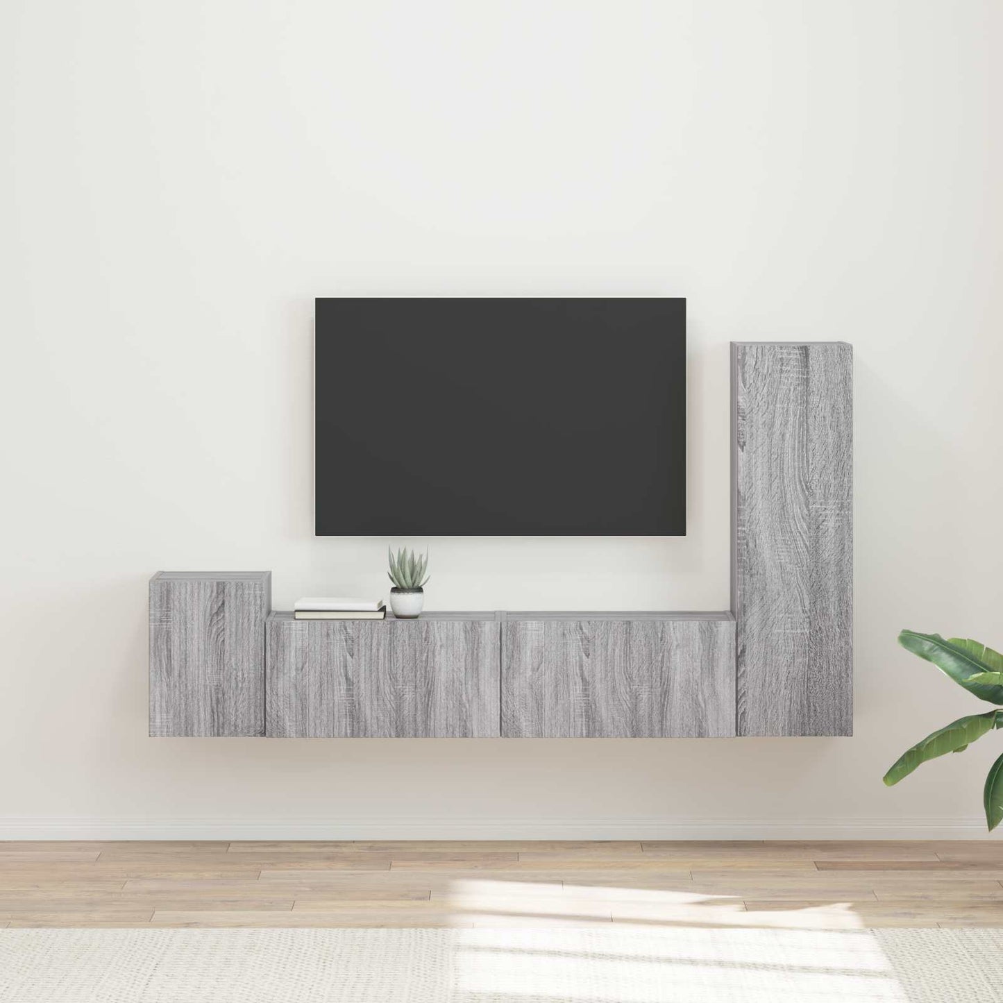 Conjunto De Mueble De Tv Montaje En La Pared 4 Pcs