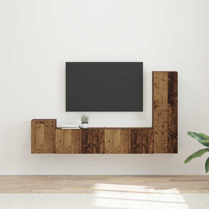 Conjunto De Mueble De Tv Montaje En La Pared 4 Pcs