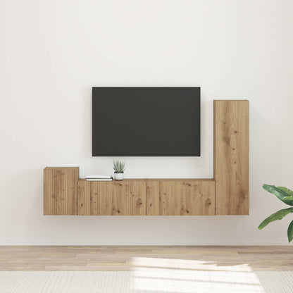 Conjunto De Mueble De Tv Montaje En La Pared 4 Pcs