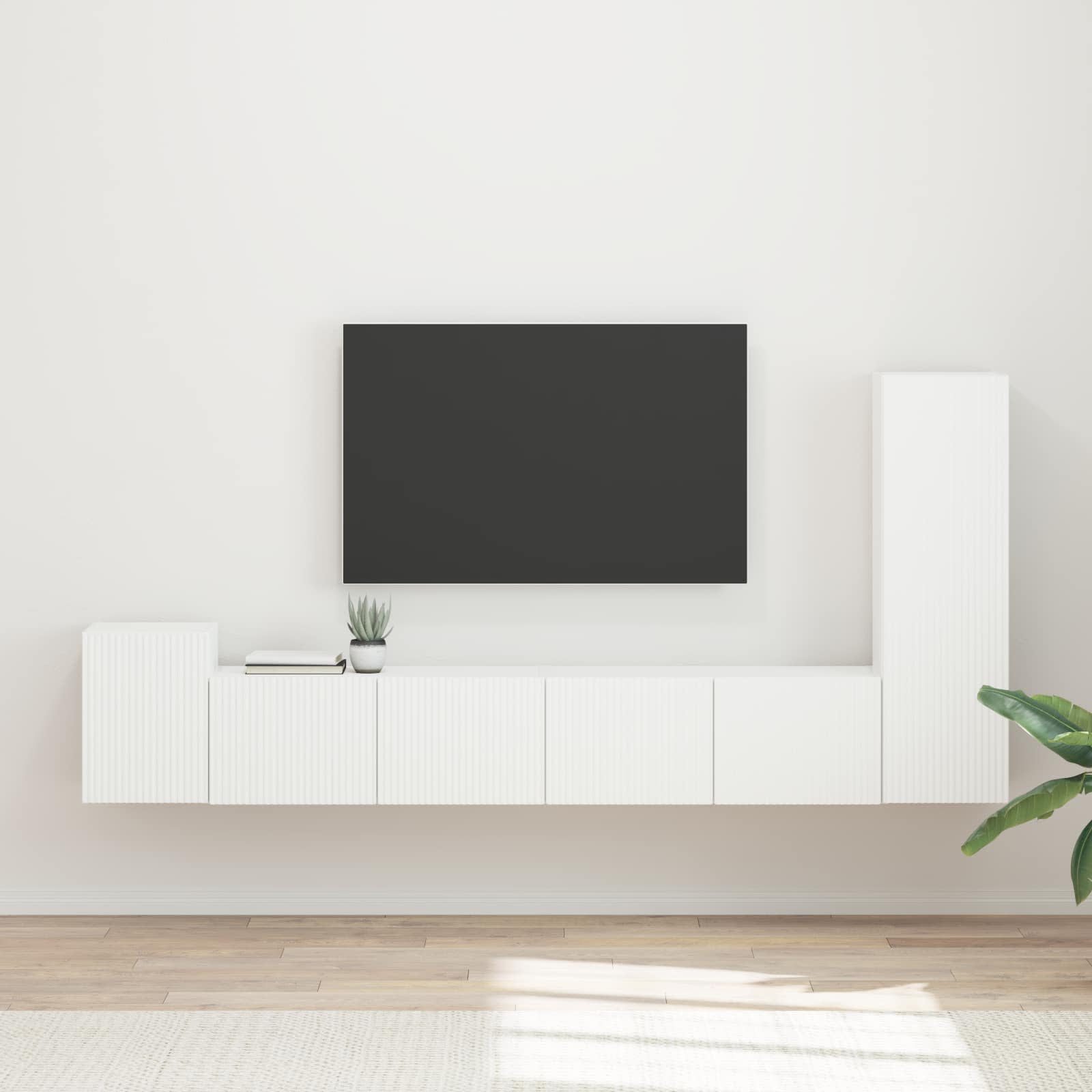 Conjunto De Mueble De Tv 3 Pcs Madera De Ingeniería