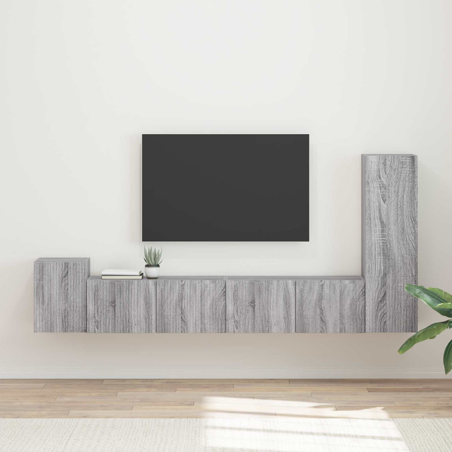 Conjunto De Mueble De Tv Montaje En La Pared 3 Pcs Madera Vieja