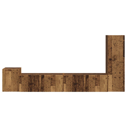 Conjunto De Mueble De Tv Montaje En La Pared 3 Pcs Madera Vieja