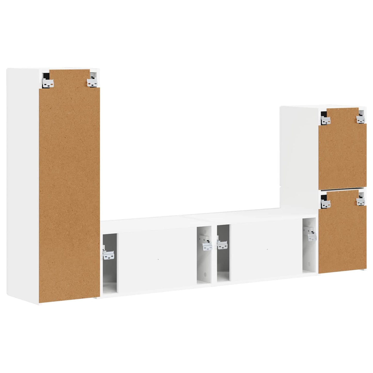 Conjunto De Mueble De Tv 4 Pcs Madera De Ingeniería