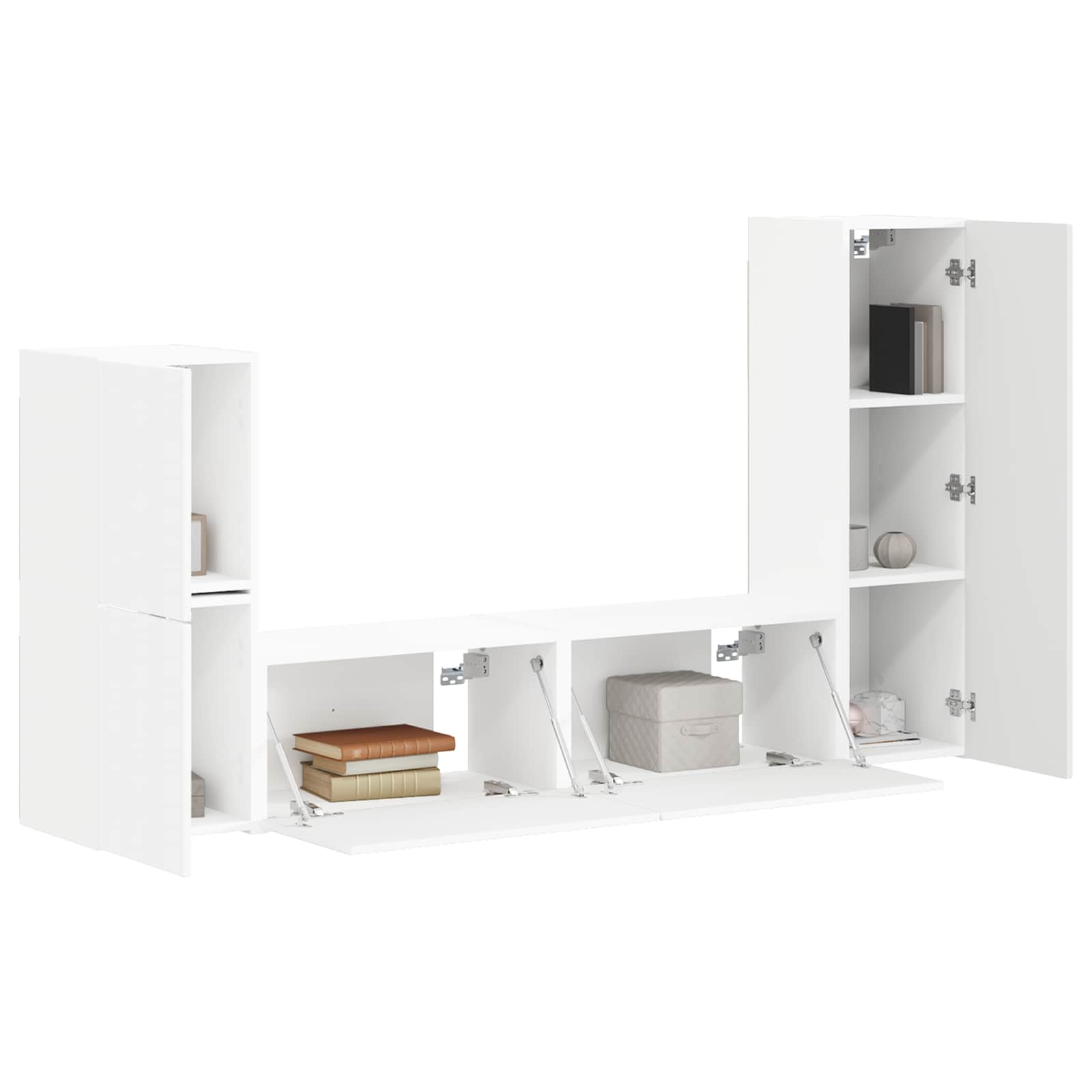 Conjunto De Mueble De Tv 4 Pcs Madera De Ingeniería