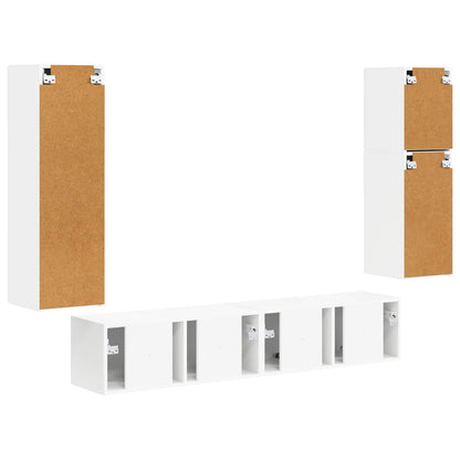 Conjunto De Mueble De Tv 4 Pcs Madera De Ingeniería
