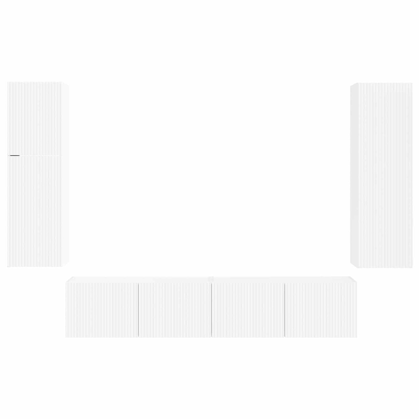Conjunto De Mueble De Tv 4 Pcs Madera De Ingeniería