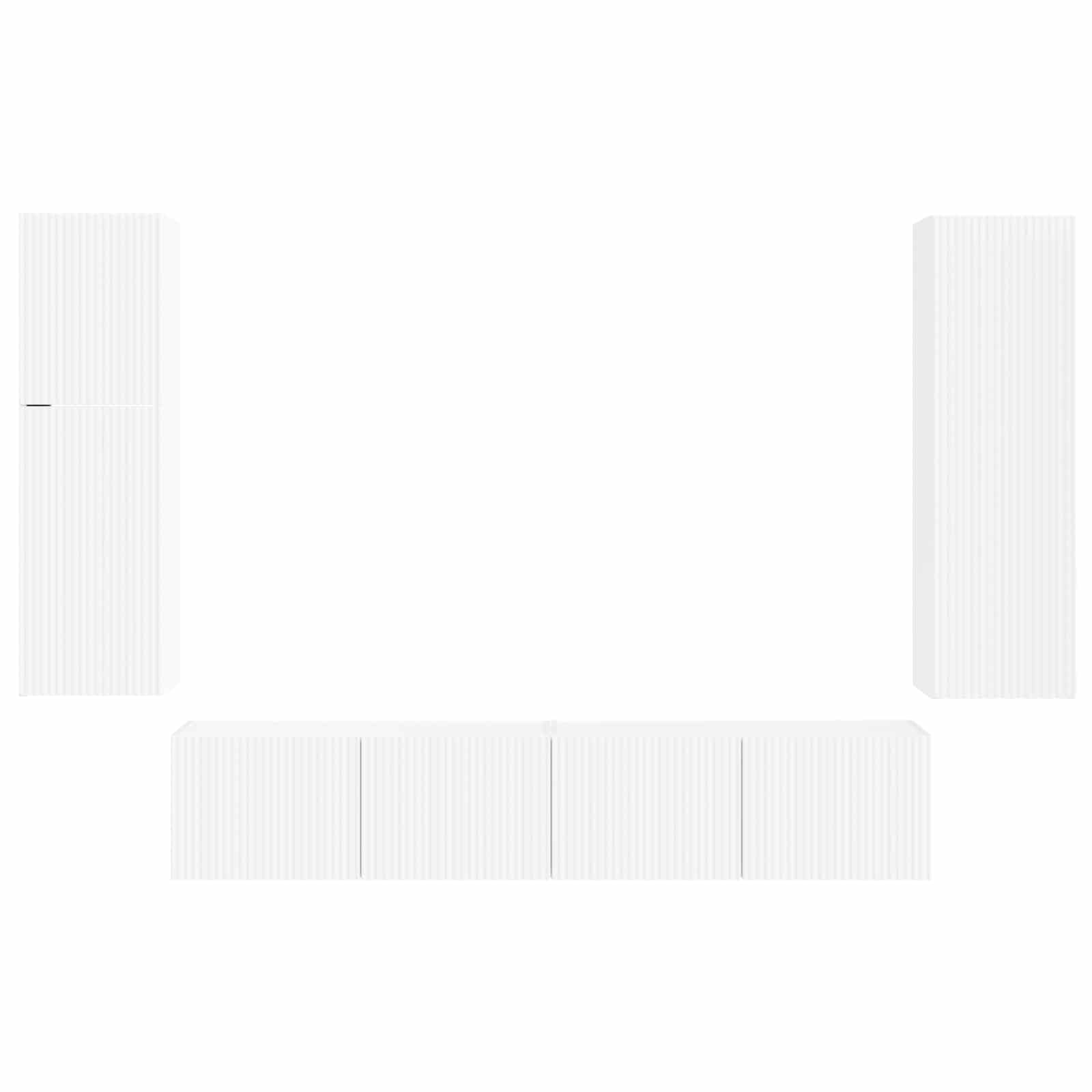 Conjunto De Mueble De Tv 4 Pcs Madera De Ingeniería