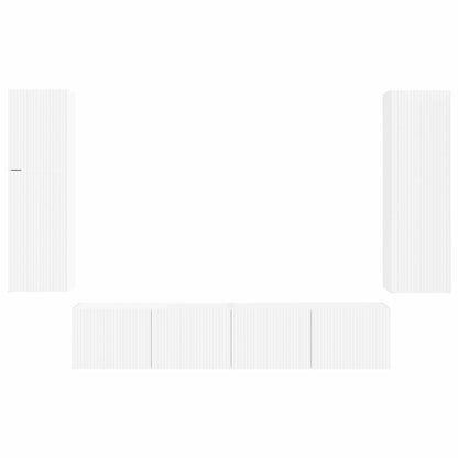 Conjunto De Mueble De Tv 4 Pcs Madera De Ingeniería