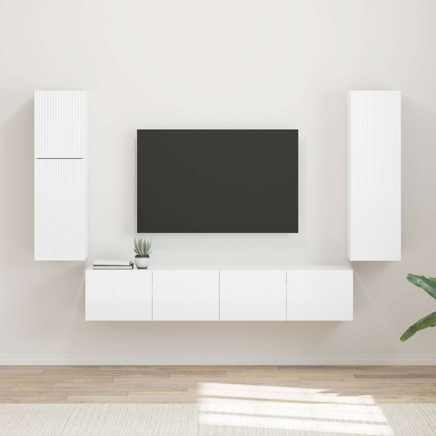 Conjunto De Mueble De Tv 4 Pcs Roble Artesanal