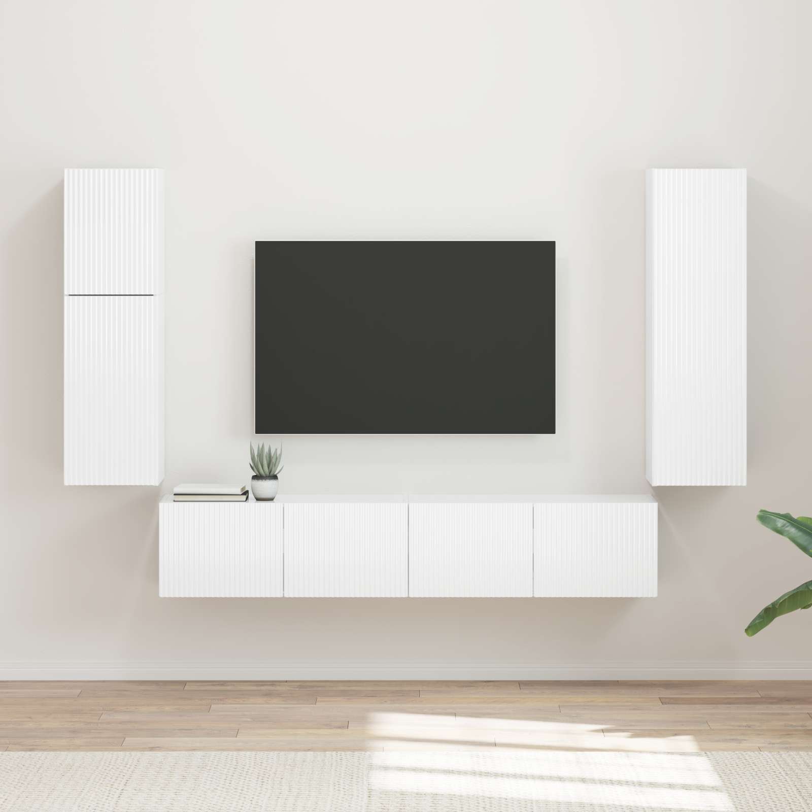 Conjunto De Mueble De Tv 4 Pcs Roble Artesanal