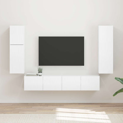 Conjunto De Mueble De Tv 4 Pcs Roble Artesanal