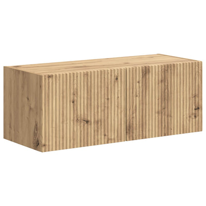 Conjunto De Mueble De Tv 4 Pcs Roble Artesanal