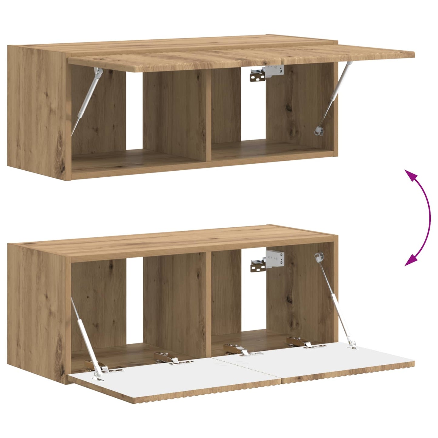 Conjunto De Mueble De Tv 4 Pcs Roble Artesanal