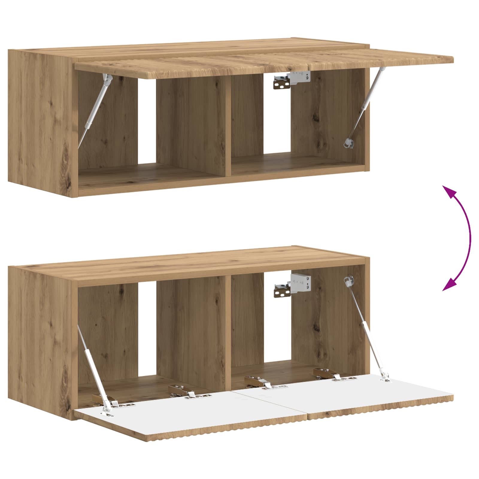 Conjunto De Mueble De Tv 4 Pcs Roble Artesanal