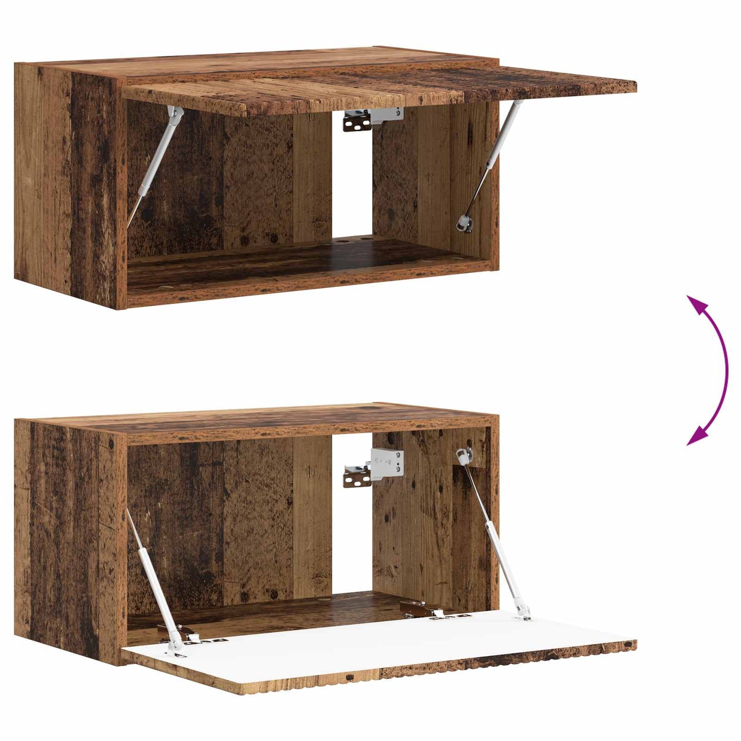 Conjunto De Mueble De Tv Montaje En La Pared 4 Pcs Madera Vieja