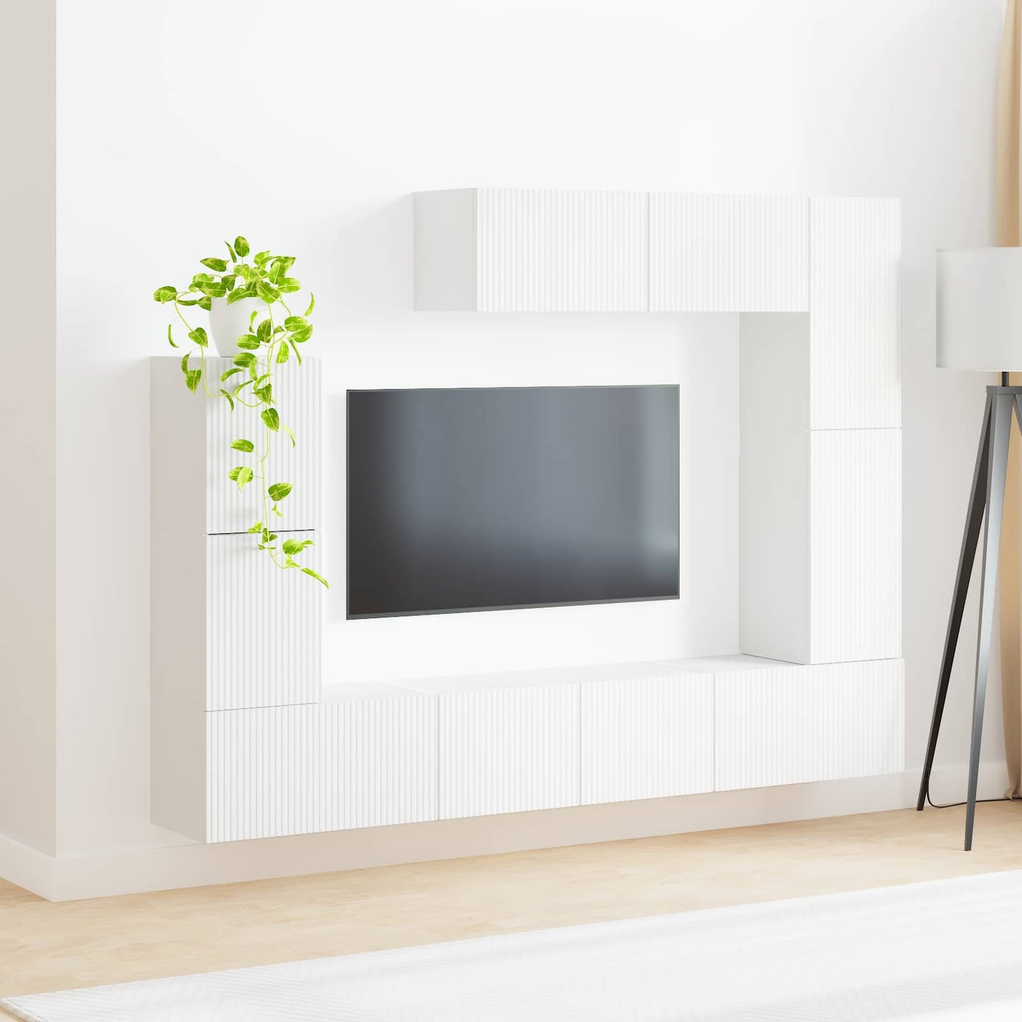 Conjunto De Mueble De Tv 5 Pcs Madera De Ingeniería