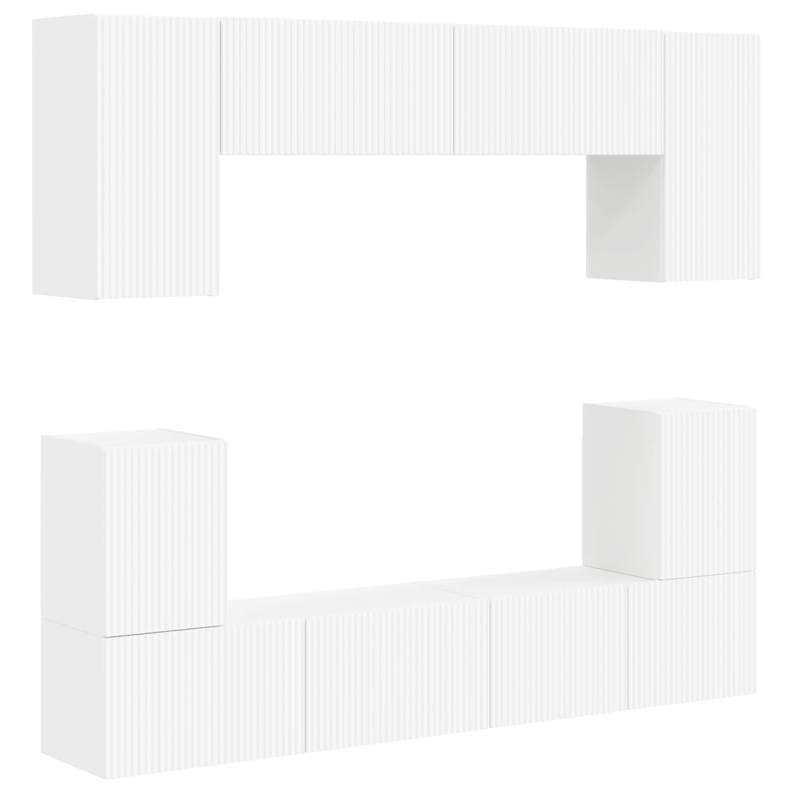 Conjunto De Mueble De Tv 5 Pcs Madera De Ingeniería