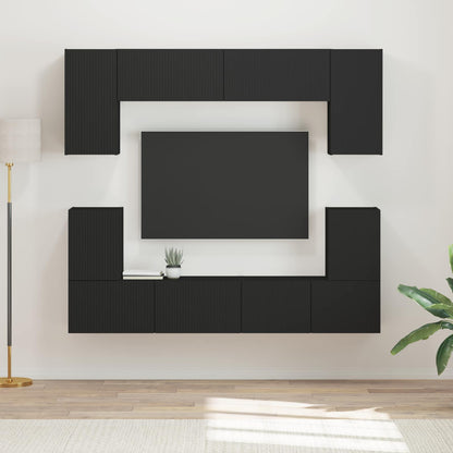 Conjunto De Mueble De Tv 5 Pcs Madera De Ingeniería