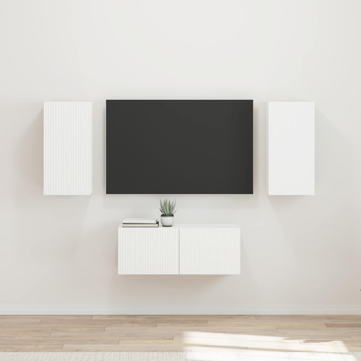 Conjunto De Mueble De Tv 6 Pcs Madera De Ingeniería