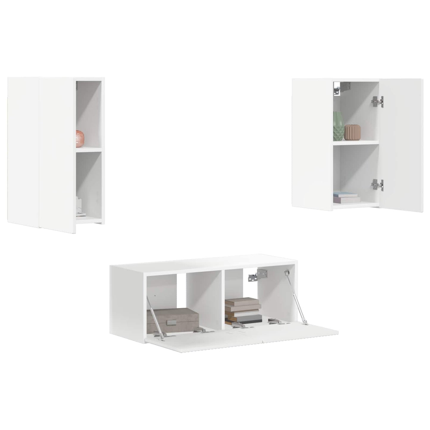 Conjunto De Mueble De Tv 6 Pcs Madera De Ingeniería