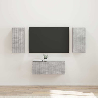 Conjunto De Mueble De Tv Montaje En La Pared 6 Pcs Madera Vieja
