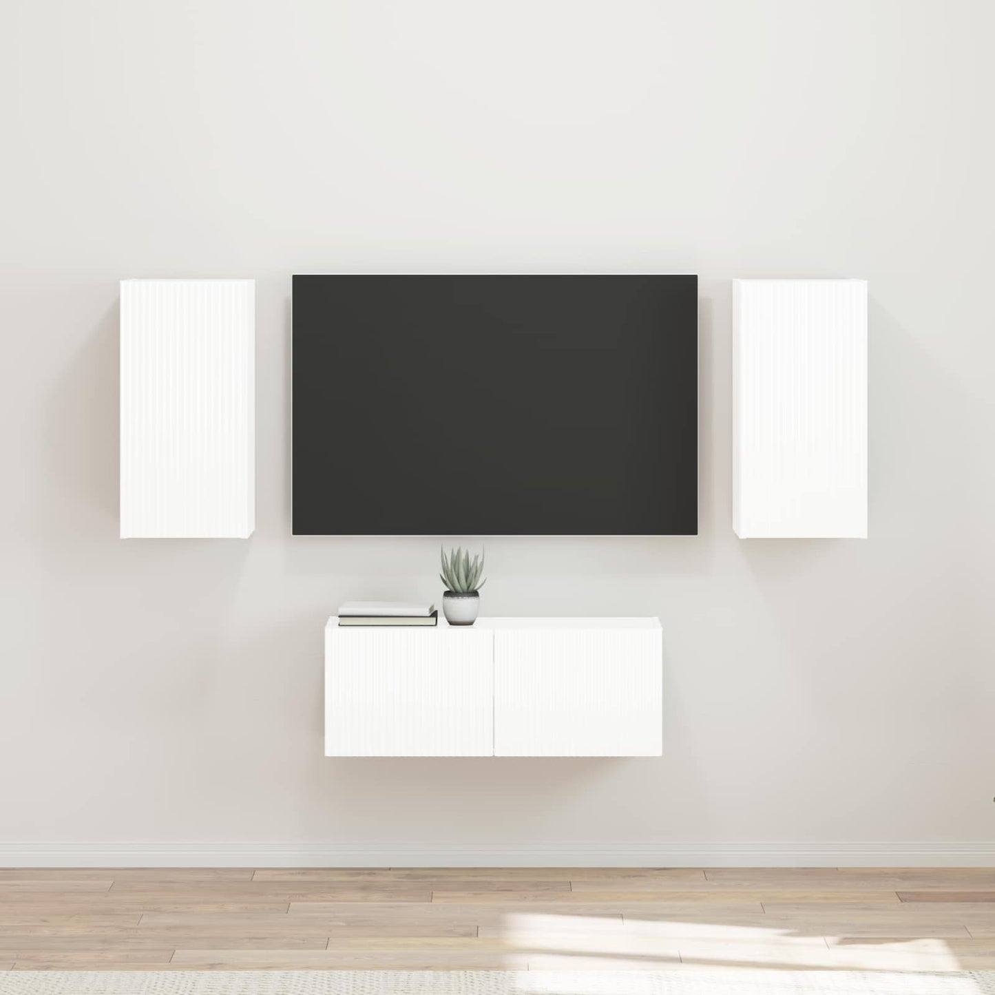 Conjunto De Mueble De Tv Montaje En La Pared 6 Pcs Madera Vieja