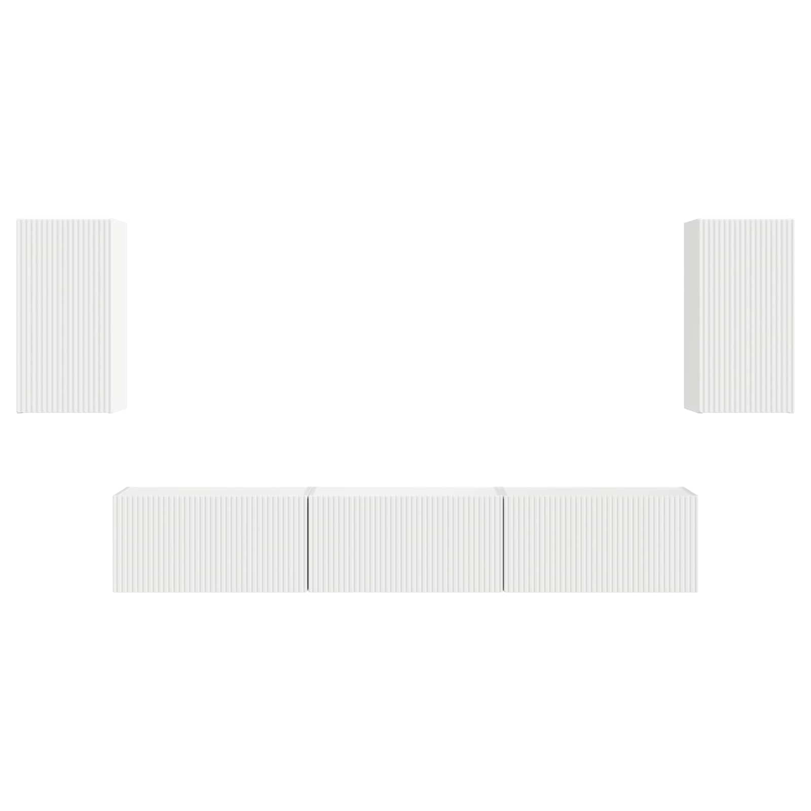 Conjunto De Mueble De Tv 5 Pcs Madera De Ingeniería