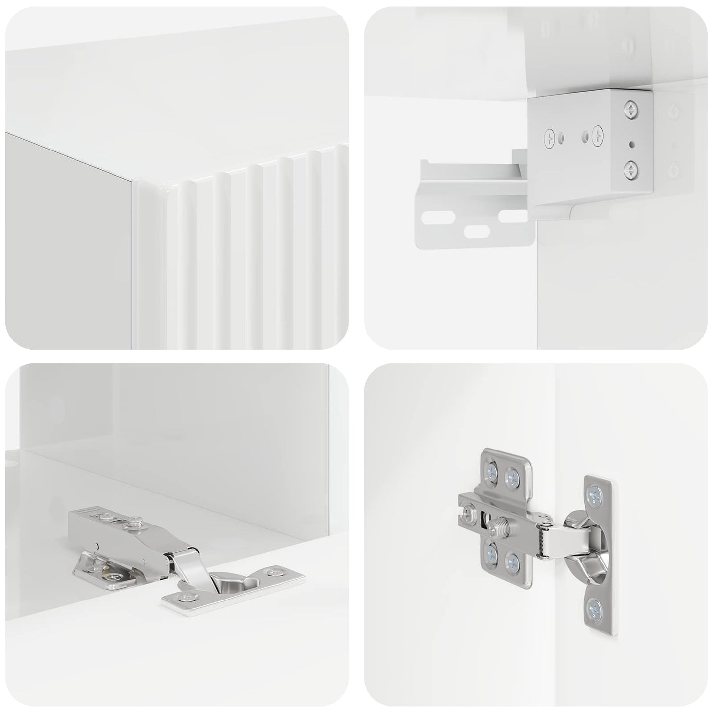 Conjunto De Mueble De Tv 5 Pcs Brillante Madera De Ingeniería