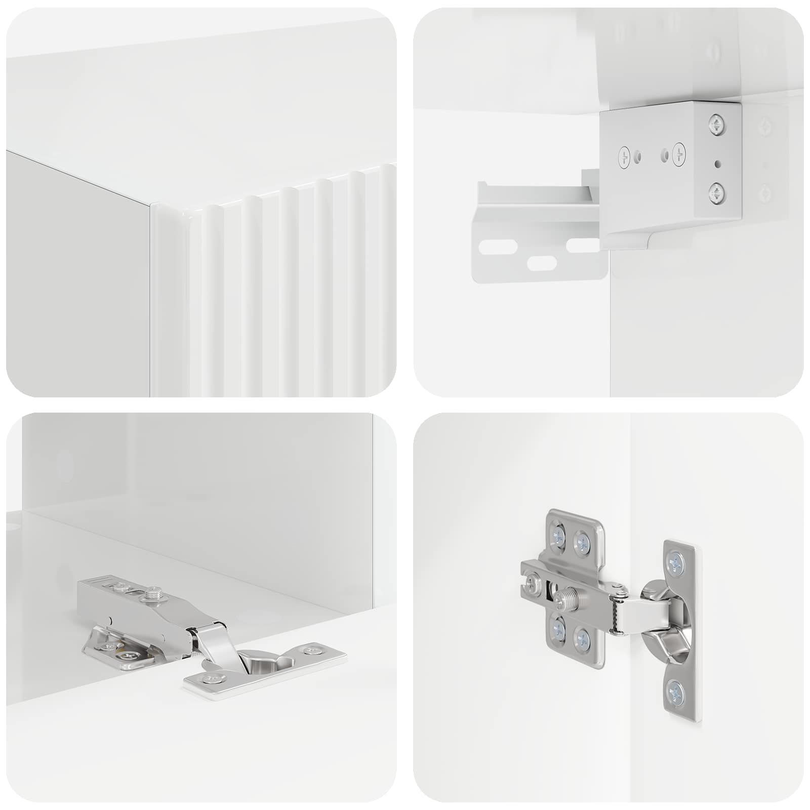 Conjunto De Mueble De Tv 5 Pcs Brillante Madera De Ingeniería