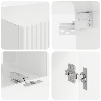 Conjunto De Mueble De Tv 5 Pcs Brillante Madera De Ingeniería