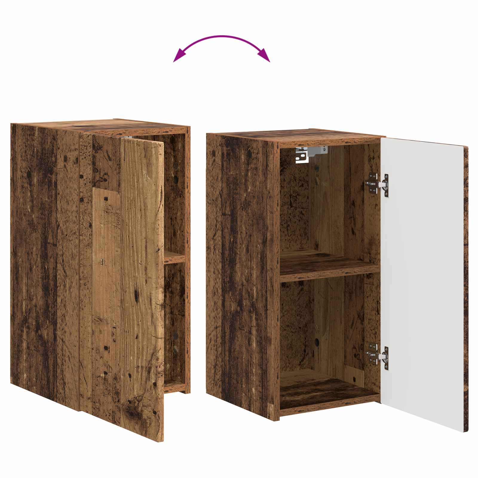 Conjunto De Mueble De Tv Montaje En La Pared 5 Pcs Madera Vieja