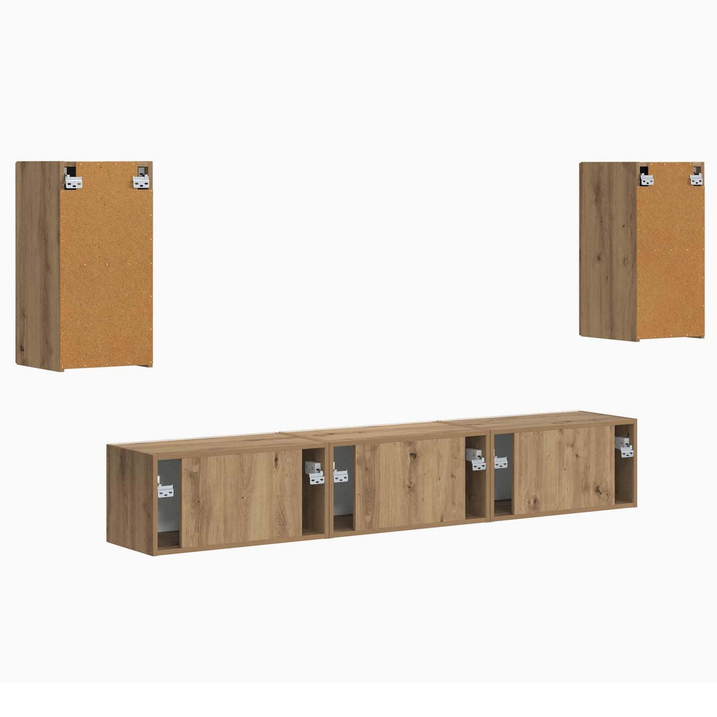 Conjunto De Mueble De Tv 5 Pcs Roble Artesanal