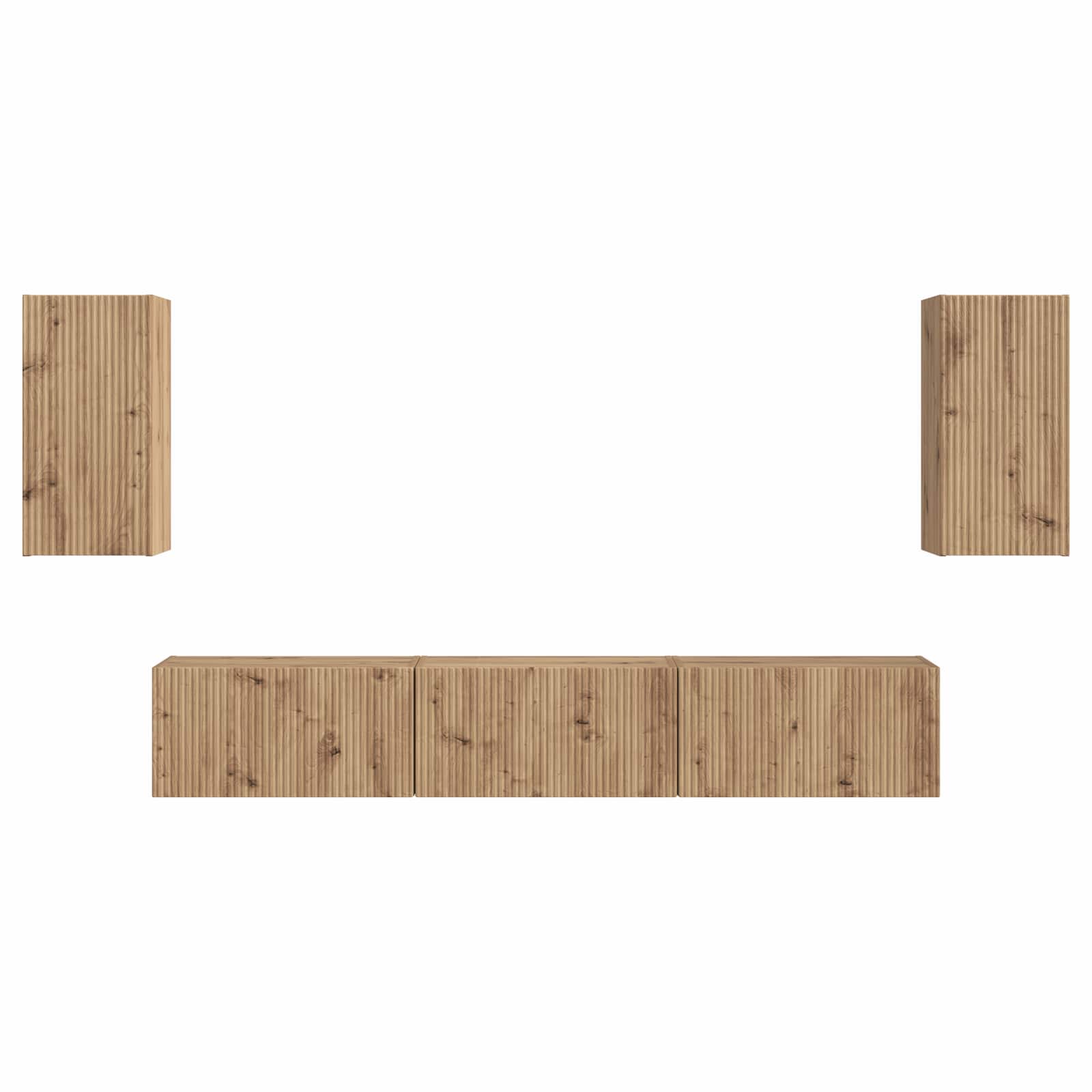 Conjunto De Mueble De Tv 5 Pcs Roble Artesanal