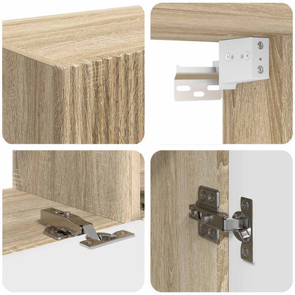 Conjunto De Mueble De Tv Montaje En La Pared 4 Pcs Roble Sonoma