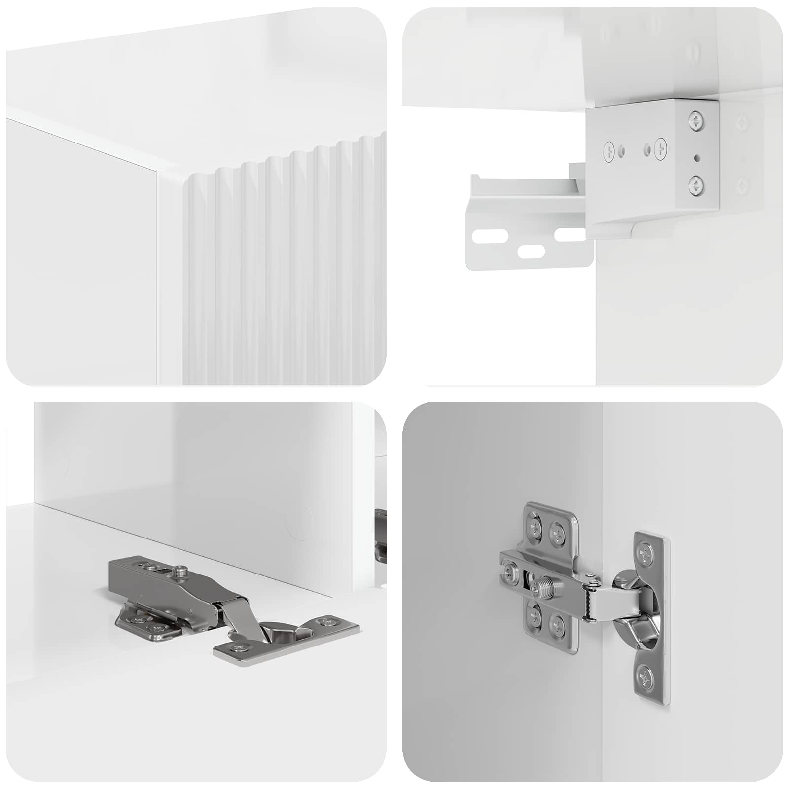 Conjunto De Mueble De Tv 4 Pcs Brillante Madera De Ingeniería