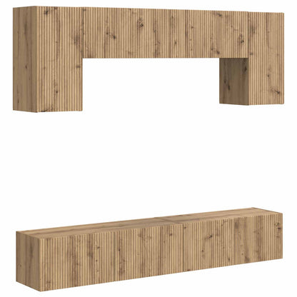 Conjunto De Mueble De Tv 4 Pcs Gris Sonoma Madera De Ingeniería