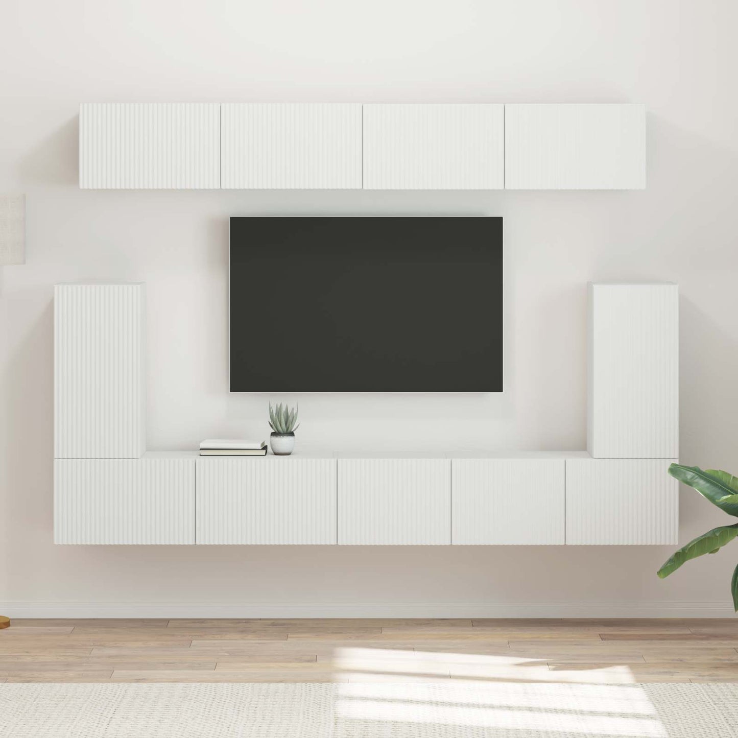 Conjunto De Mueble De Tv 5 Pcs Madera De Ingeniería