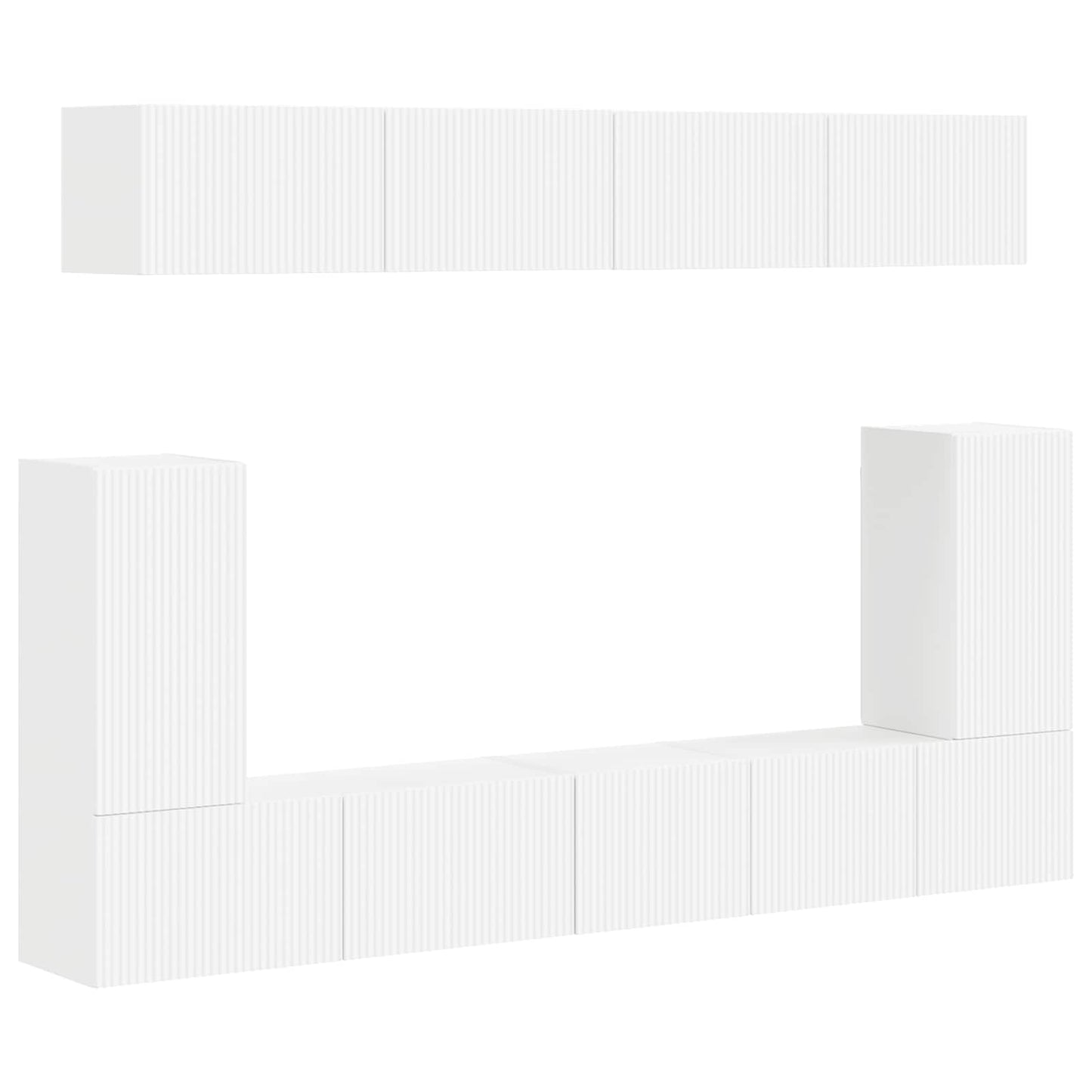 Conjunto De Mueble De Tv 5 Pcs Madera De Ingeniería